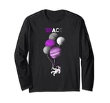 Asexual Flag Galaxy Astronaut Ballons Gravity Ace Asexuality Long Sleeve T-Shirt