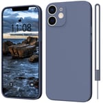 MSEVC iPhone 12 Case 6.1-inch Silicone Camera Protection Ultra Slim Case Soft Gel iPhone 12 Cover Rubber Anti-Scratch Phone Case Compatible for iPhone 12 Grey