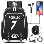 2023 Cr7 Barn Vattentäta Skolväskor Usb Laptop Ryggsäck Unisex Resväskor Studentväskor