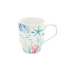 COFFRET MUG 35CL EN PORCELAINE UNDER THE SEA, Bleu