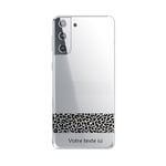 Coque Galaxy S21 PLUS dentelle leopard noir personnalisee