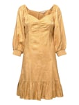 Jacquard Mini Dress Yellow By Ti Mo