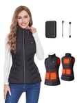 Vofuoti Gilet Chauffant pour Femme avec Batterie Léger Pour Body Warmer Gilet Chauffant Coupe Ajustée Manteau Chauffant Polaire électrique Veste Chauffante