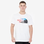 The North Face Mens Bad Glasses T-shirt in Clear Lake Blue / TNF White Cotton - Size Small