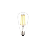 E27 LED Dimmable Edison Screw (ES) Filament Pear Bulbs, Warm White 1800K, 60W Incandescent Lamp Equivalent, 6W 450 Lumens, Long-Life 15,000 Hours - Pack of 1