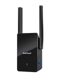 BrosTrend Répéteur WiFi 6 AX1500, Repeteur WiFi Puissant Couvre jusqu'à 185m², Amplificateur WiFi avec Port Gigabit, WiFi Extender Double Bande 5GHz & 2.4GHz, Compatible avec Toutes Les Box Internet