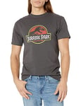 Jurassic Park Men's Classic Movie Logo T-Shirt, Charcoal, Large