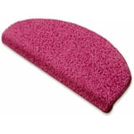 Tapis d'escalier Shaggy Barcelona Rose Demi-circulaire 23,5 x 65 cm - Rose