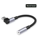 Olpg-Adaptateur Pour Écouteurs Usb Type C 3.5 Jack Vers 3.5mm,Câble Audio Aux Pour Casque,Huawei P30,Xiaomi Mi 10,9,Mexique - Type Elbow Head-Type C