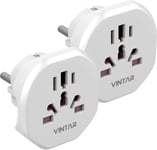 2Pc Adaptateur Prise Universel De Voyage,International Vers France Pour Anglaise Uk,Usa,Canada,Chine,Australie,Italie,Suisse Usw,Monde,Blanc