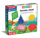 Clementoni Education Clementoni Montessori Formes et Liens, Jeu éducatif Géométrie, Jouet Espagnol à partir de 3 Ans (55450), Divers, Moyen