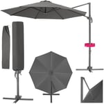 TecTake® Parasol de Jardin Exterieur Parasol Déporté, en Aluminium, Ø 300 cm, Inclinable & Réglable en hauteur, Protection UV 50+, Résistant au vent, Housse de protection incluse, Salon de jardin