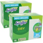 Pack de 18 ou 36 Recharges de Lingettes Sèches swiffer Anti-Poussières Lot de 2