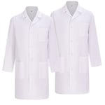 MISEMIYA - Pack 2 Units - White LAB Coat Women - Doctors Coat - Medical Uniforms 8166 - Medium, White