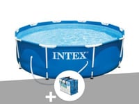 Kit piscine tubulaire Intex Metal Frame ronde 3,05 x 0,76 m + Bâche à bulles