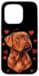 Coque pour iPhone 15 Pro Saint-Valentin Dogue de Bordeaux Chien