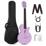 Enya Electro-Acoustique Enfant Adulte - Fibre de carbone 35'' Nova Go SP1 Guitare pour enfants adultes Débutants Kit de démarrage avec Smart AcousticPlus Pickup Basse Guitare Voyage Festival Cadeaux