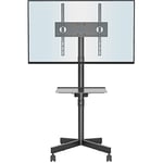 BONTEC Support TV roulettes Support Tele Mobile pour Téléviseurs Plasma/LCD/LED de 23 à 60" avec Étagère, Chariot TV à roulettes Réglable en Hauteur jusqu'à 25 kg, Max. VESA 400x400 mm