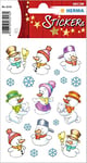 HERMA 3216 Lot de 27 autocollants de Noël en papier mat pour décoration de Noël - Autocollants permanents pour Noël, cadeaux, travaux manuels, calendrier de l'Avent - Multicolore