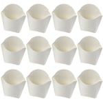 50 st Popcornbehållare Popcorn Treat Box Individuella charkbägare Pommes frites Bägare Vita11X10X5C Vit 11X10X5CM White