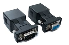 System-S Convertisseur Ethernet VGA sur IP VGA mâle et femelle vers LAN RJ45 femelle Portée 20 m