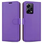 iCatchy for Xiaomi Redmi Note 12 Pro Plus 5G Case Leather Wallet Book Flip Folio with TPU holder Credit Card Slots Kickstand Magnetic Clouser Phone Cover (Lilac)