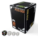 Yes4All KX7W Soft Plyo Box with Wooden Core, 76,2 cm x 61 cm x 50,8 cm made of soft foam, crossfit, MMA, plyometric training, 3 in 1 jump box with wooden core, version Sport Black