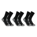 Carhartt Men's Force Midweight Crew Sock 3 Pairs, Black, XL