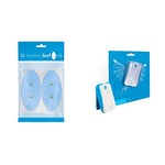 Bluetens Unisex's Electrodes Ovales Pack De 6, BLEU, Taille unique & CLIP01 - Clip de fixation ceinture, Bleu, 5