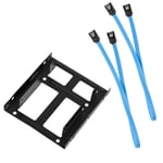 2.5" Dual HDD to 3.5" Bracket PC SSD Hard Drive Mounting Frame SATA Data Cable