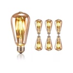 Shmshng - Ampoule led E27 Vintage, Ampoule Edison Filament ST64 Décorative , Blanc Chaud, 4W Equivalent à 40W Incandescente, Lampe Décorative Antique