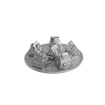 Nordic Ware - Moule à gâteau, moule à pâtisserie - Moule à gâteau Petit village Silver - Revêtement antiadhésif - Fonte d'aluminium