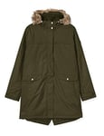 Regatta Serleena II Veste à capuche Femme Imperméable et isolante avec Coutures cousues-collées et poche de sécurité Jackets Waterproof Insulated Femme Dark Khaki FR: 5XL (Taille Fabricant: 26)