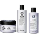 Maria Nila Sheer Silver Trio Masque 250 ml, Conditioner 300 ml, Shampoo 350 ml