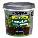 Ronseal 5 Litre Tudor Black Oak One Coat Fence Life Quick Dry Garden Shed Paint