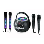 SingSing Dazzl Set Karaoké lecteur CD CD-G USB MP3 2 micros - noir