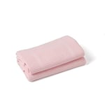 Clair de Lune Baby Cellular Blanket | TWIN PACK | Made with 100% Cotton | Suitable from Birth | Breathable Newborn Baby Wrap/Swaddle | Baby Essentials for Travel/Pram/Moses Basket | 70 x 90 cm (Pink)