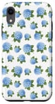 iPhone XR Preppy Coquette Hydrangeas and Bows in Pastel Blue Case