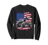 Monster Truck American Flag USA Party Dino Dinosaur Trucks Sweatshirt