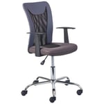 DEANA - Fauteuil de Bureau sur Roulettes Gris et Noir