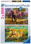 Ravensburger - 2 x Puzzle 1000 pièces - Animaux d'Afrique - 80526 - Pour adultes et enfants dès 14 ans - Premium Puzzle de qualité supérieure - Animaux