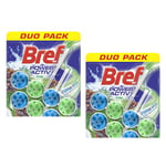 Bref Lot de 2 Duos pack 2 Blocs WC 50g Power Activ' Pin  Nettoyant Détartrant WC