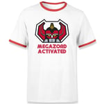 Power Rangers Megazord Activated Unisex T-Shirt - White / Red Ringer - XS