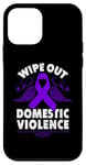 Coque pour iPhone 12 mini Wipe Out Domestic Violence, ruban violet