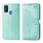 Mandala läder Samsung Galaxy M30s fodral - Grön