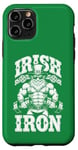 Coque pour iPhone 11 Pro Irlandais Iron Funny St Patrick Day Leprechaun Gym Fitness