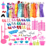 85-delars klädset 10-pack kläder 75-delars accessoarer för Barbie-dockor flickors presenter