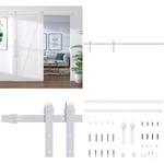 Vidaxl - Kit de quincaillerie de porte coulissante 183 cm Acier Blanc - matériel de porte coulissante - matériels de porte coulissante - Home &