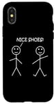 Coque pour iPhone X/XS Nice Shoes Sarcasme Funny Stickman Stick Figure Sarcastique Pun