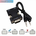 HDMI TO VGA Adaptateur convertisseur compatible HD 1080P VGA vers HDMI avec audio pour PC portable, budgétaire HDMI, adaptateur compatible HDMI vers VGA ""Nipseyteko